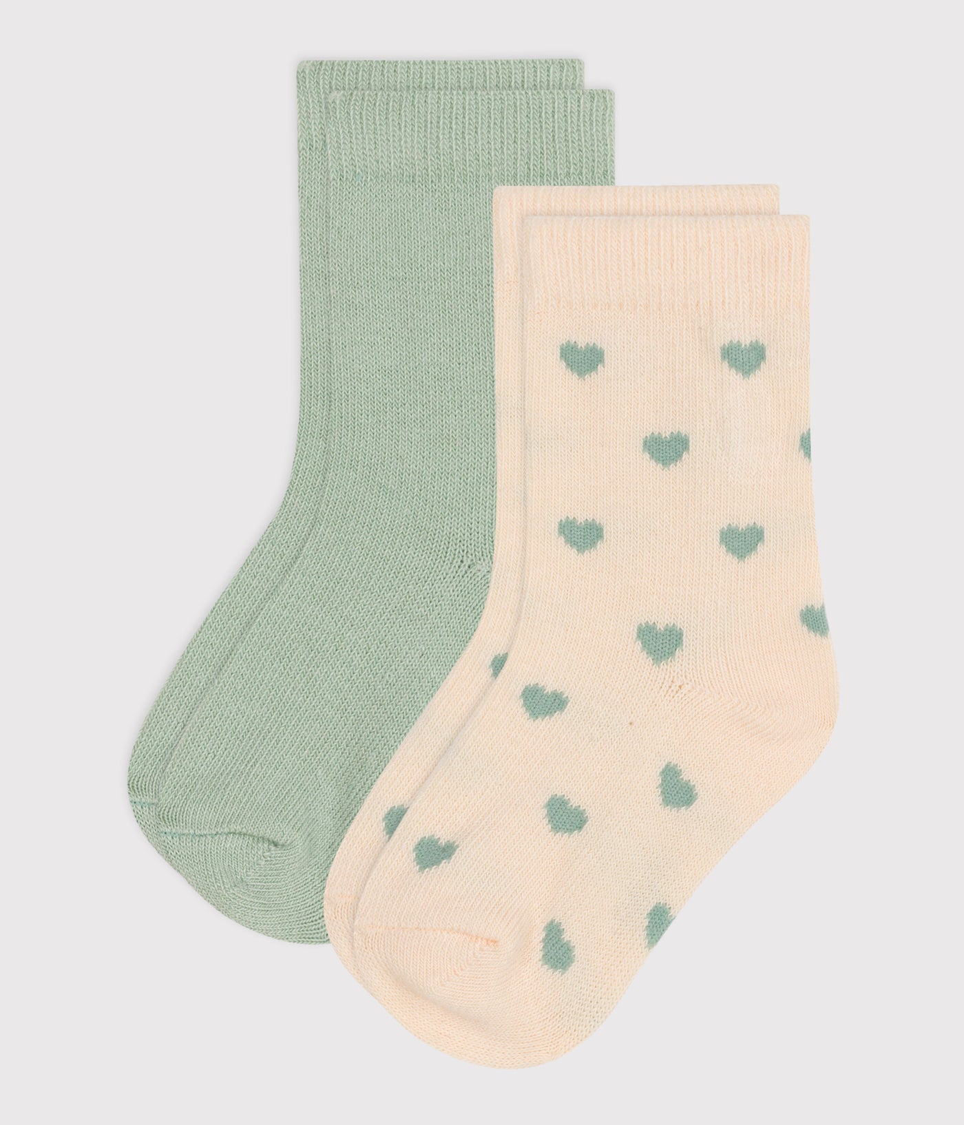 BABIES' HEART COTTON SOCKS - 2-PACK