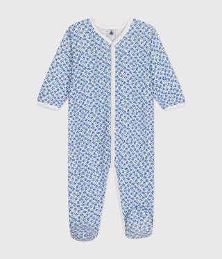 BABY GIRL'S ORGANIC COTTON FOOTED SLEEPSUIT