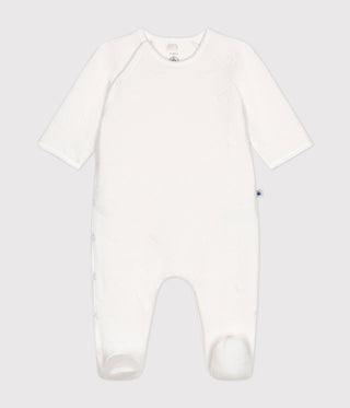 BABY UNISEX HEART ORGANIC COTTON FOOTED SLEEPSUIT