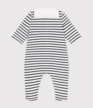 BABY BOY'S ORGANIC COTTON FOOTED SLEEPSUIT