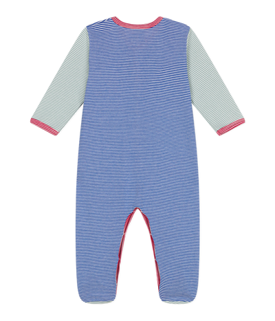 BABIES' STRIPY FOOTED COTTON PYJAMAS