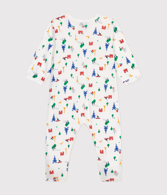 BABIES' PARIS PRINT FOOTED COTTON PYJAMAS