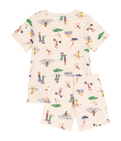 CHILDREN'S MULTI-SPORTS PRINT SHORT COTTON PYJAMAS