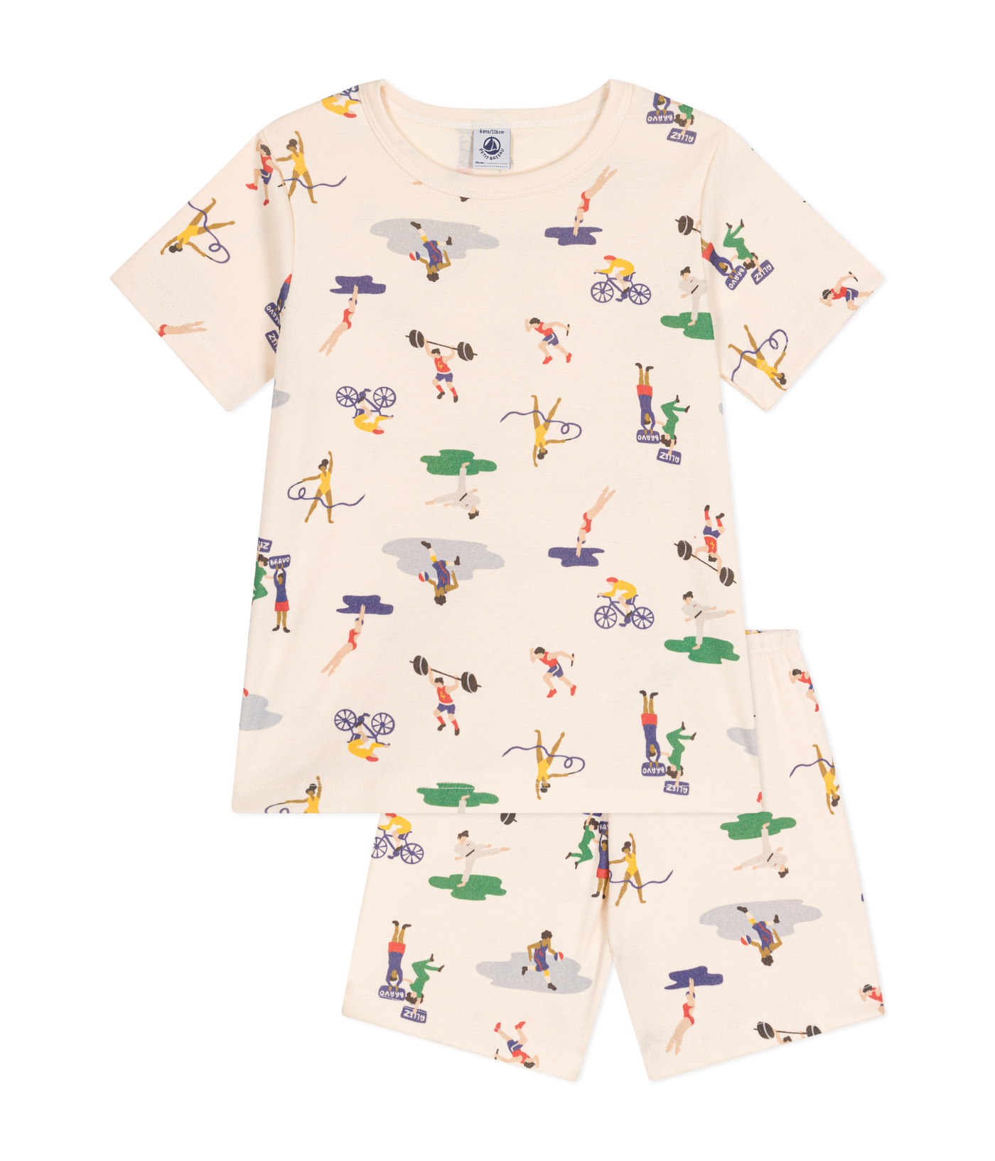 CHILDREN'S MULTI-SPORTS PRINT SHORT COTTON PYJAMAS