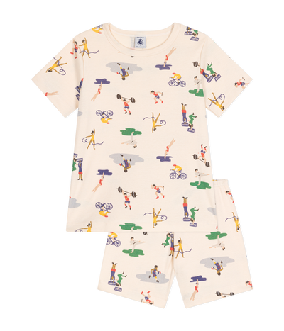 CHILDREN'S MULTI-SPORTS PRINT SHORT COTTON PYJAMAS