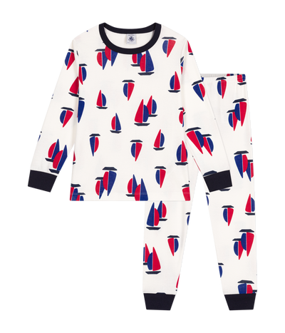 CHILDREN'S BOAT PRINT COTTON PYJAMAS