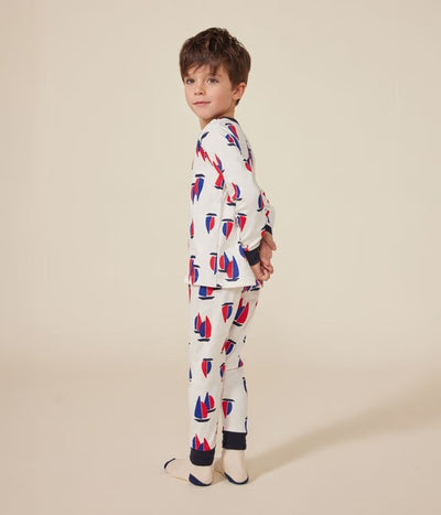 CHILDREN'S BOAT PRINT COTTON PYJAMAS