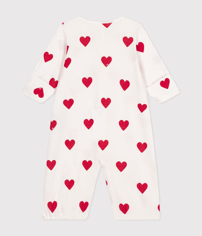 BABIES' HEART DESIGN COTTON JUMPSUIT/SLEEPING BAG