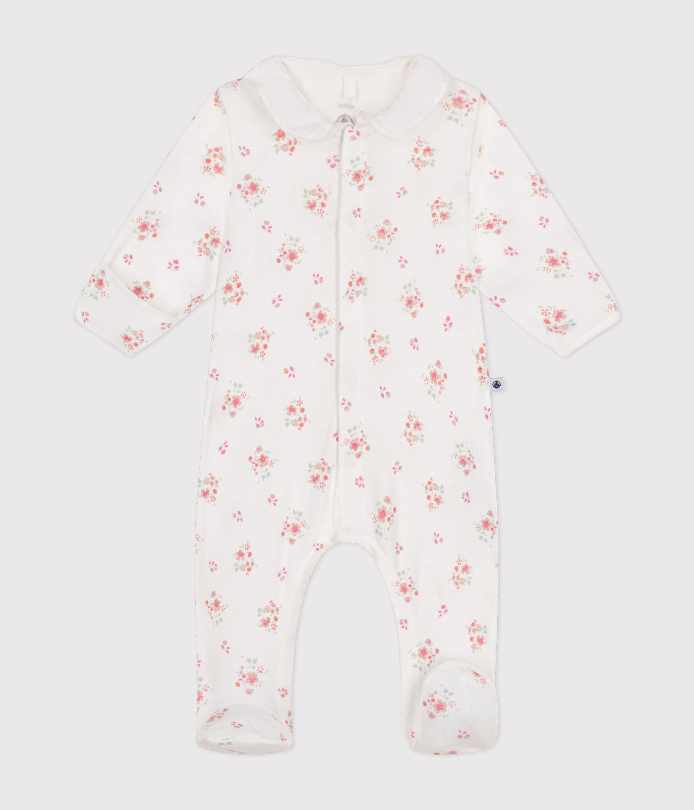 BABIES' FLORAL PRINT COTTON PYJAMA SUIT