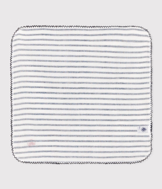 STRIPED COTTON GAUZE HANKY FOR BABY