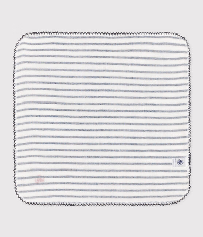 STRIPED COTTON GAUZE HANKY FOR BABY