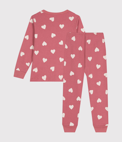 CHILDREN'S HEART PRINT COTTON PYJAMAS