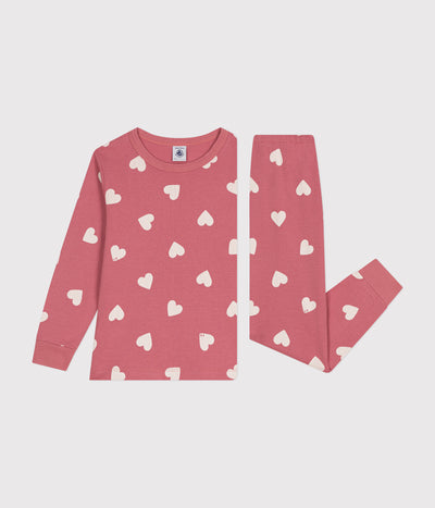 CHILDREN'S HEART PRINT COTTON PYJAMAS