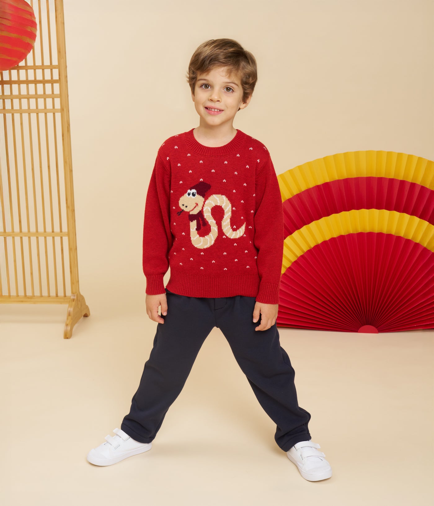 BOYS' WOOL AND COTTON YEAR OF SNAKE JACQUARD JUMPER (CNY CAPSULE)