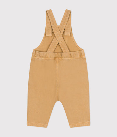 BABIES' LONG COLOURED DENIM DUNGAREES