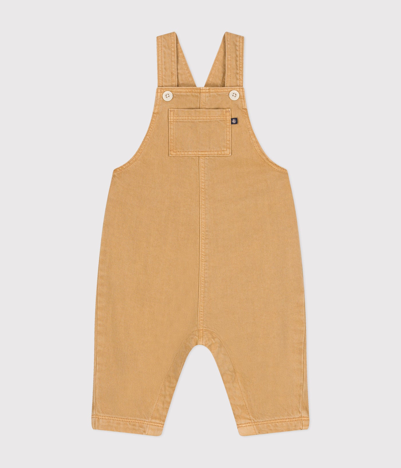 BABIES' LONG COLOURED DENIM DUNGAREES