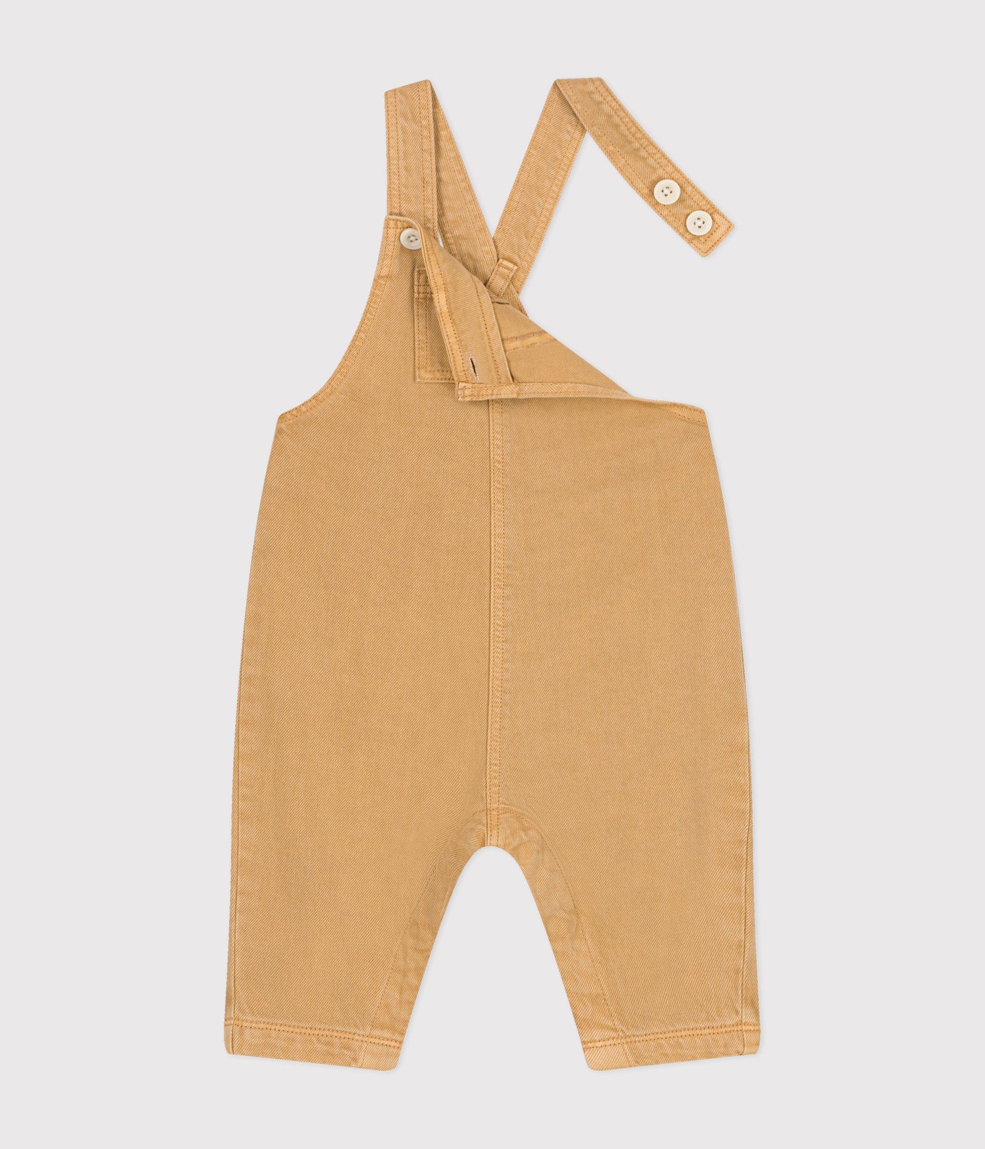 BABIES' LONG COLOURED DENIM DUNGAREES