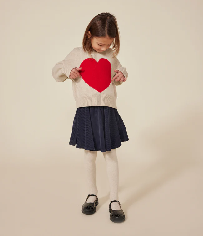 GIRLS' WOOL AND COTTON JUMPER