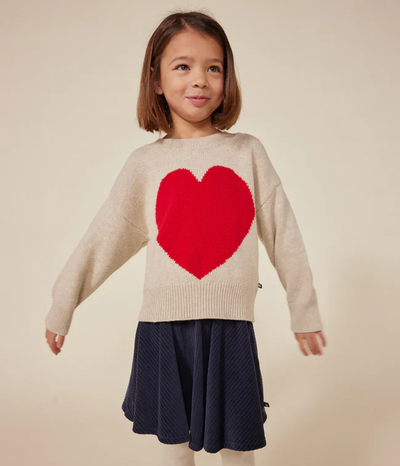 GIRLS' WOOL AND COTTON JUMPER