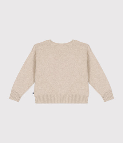 GIRLS' WOOL AND COTTON JUMPER