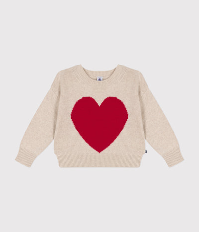 GIRLS' WOOL AND COTTON JUMPER