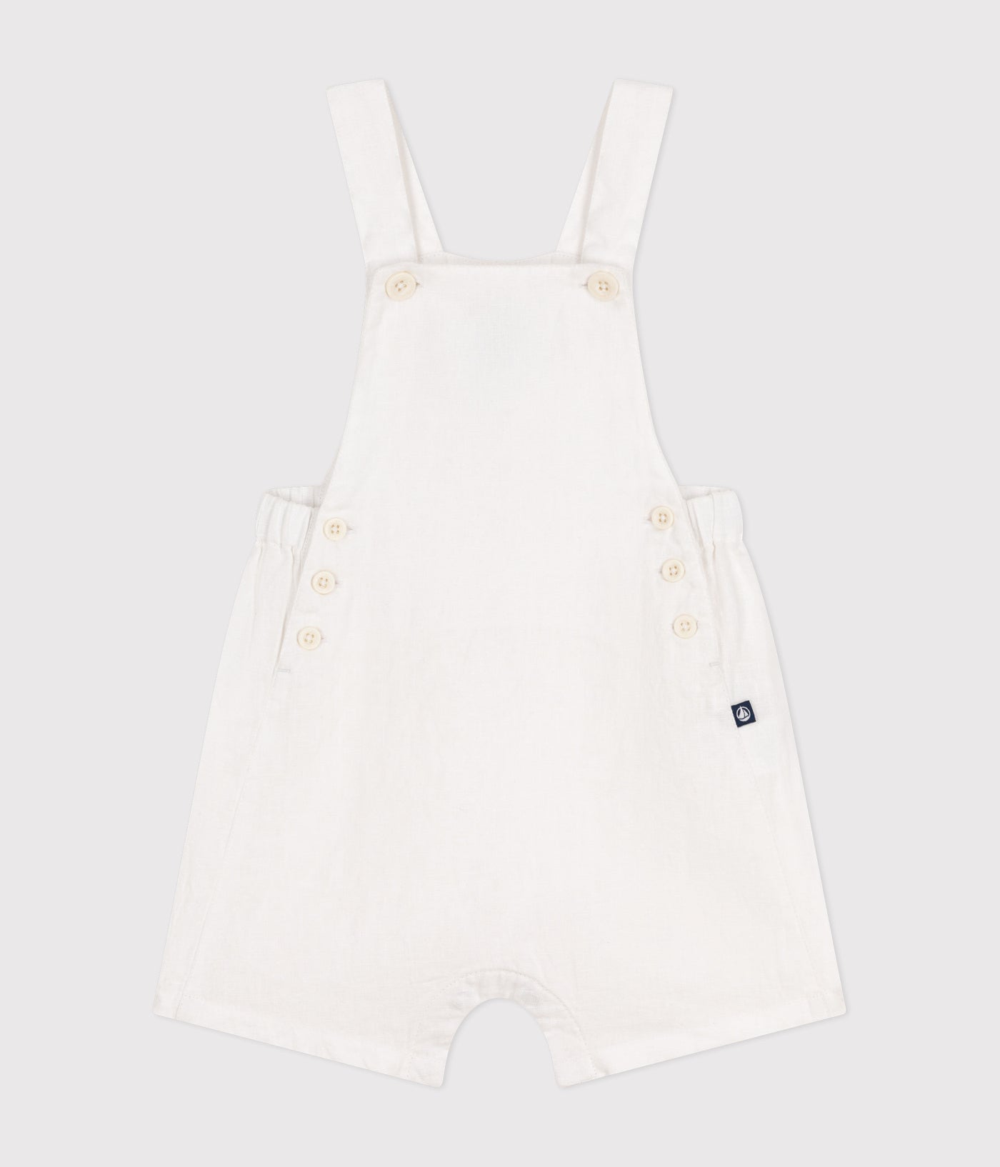 BABIES' SHORT LINEN DUNGAREES