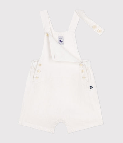 BABIES' SHORT LINEN DUNGAREES