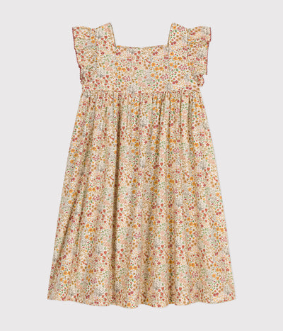 LITTLE GIRLS' SLEEVELESS PRINTED POPLIN DRESS