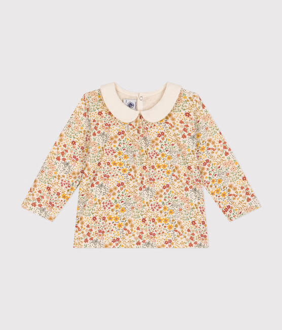 BABIES' COTTON BLOUSE WITH A COLLAR