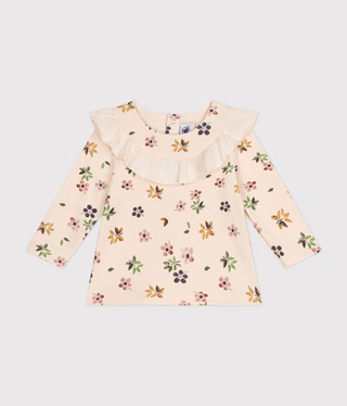 BABY GIRL'S COTTON TUBE-KNIT BLOUSE