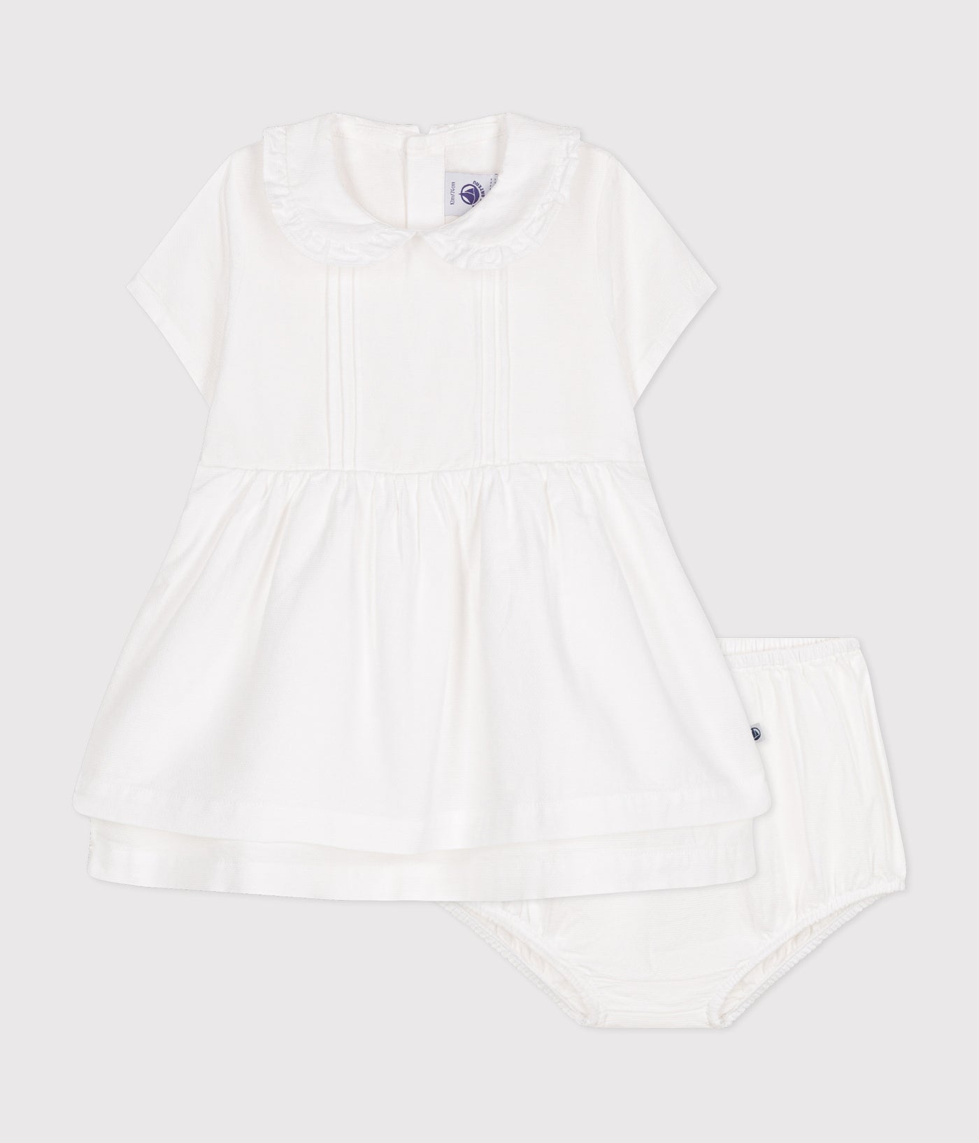 BABIES' COTTON PIQUE DRESS AND BLOOMERS