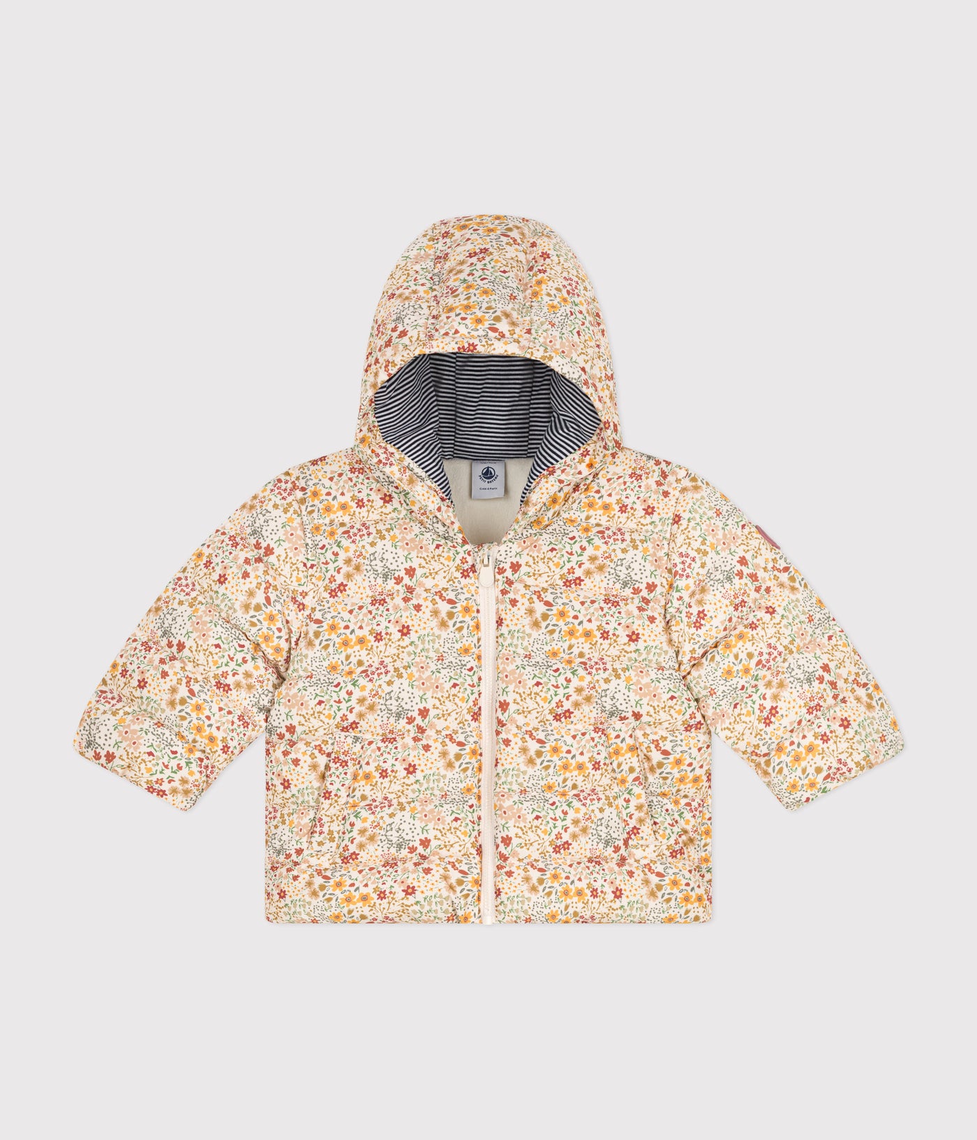 BABIES' PRINTED PUFFER JACKET WITH A HOOD