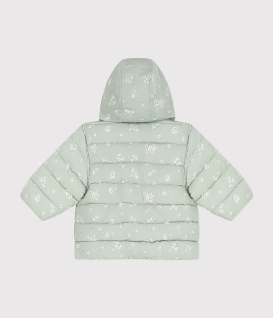 BABIES' PRINTED  PUFFER JACKET WITH A RETRACTABLE HOOD