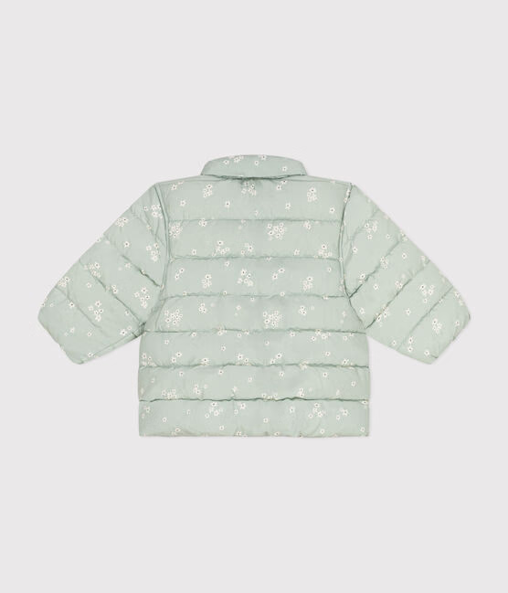 BABIES' PRINTED  PUFFER JACKET WITH A RETRACTABLE HOOD