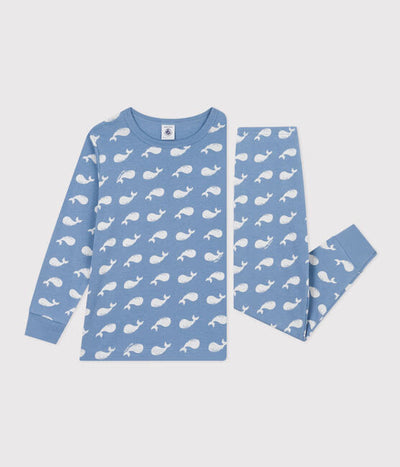 CHILDREN'S COTTON WHALE PRINT PYJAMAS