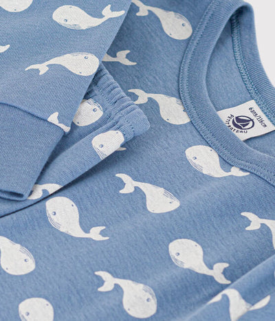 CHILDREN'S COTTON WHALE PRINT PYJAMAS