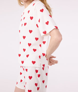 WOMEN'S ORGANIC COTTON SHORT PYJAMAS IN HEART THEME
