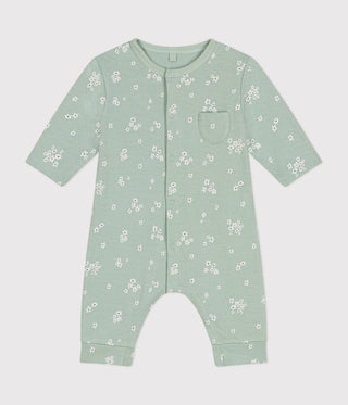 BABY GIRL'S ORGANIC COTTON TUBE KNIT FOOTLESS SLEEPSUIT