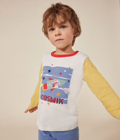 CHILDREN'S SPACE-THEMED PLAIN COTTON PYJAMAS