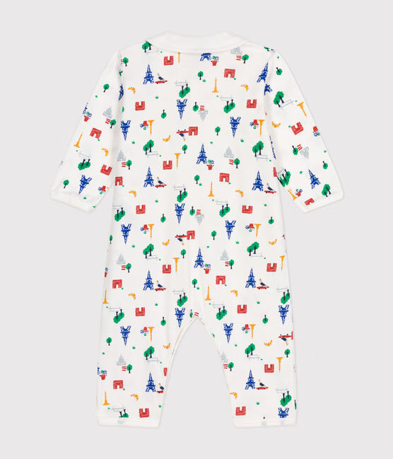 BABIES' PARIS PRINT FOOTLESS COTTON PYJAMAS