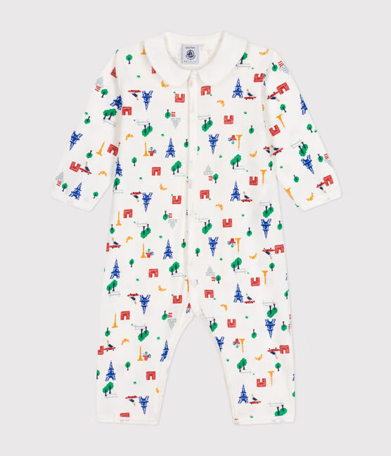 BABIES' PARIS PRINT FOOTLESS COTTON PYJAMAS