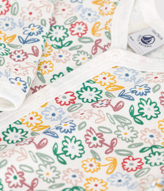 BABY GIRL'S ORGANIC COTTON FOOTLESS SLEEPSUIT