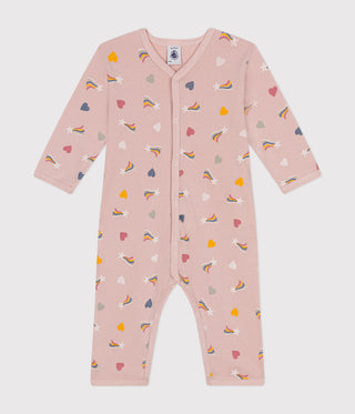 BABY GIRL'S ORGANIC COTTON FOOTLESS SLEEPSUIT