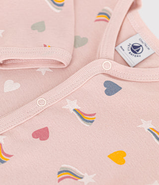BABY GIRL'S ORGANIC COTTON FOOTLESS SLEEPSUIT