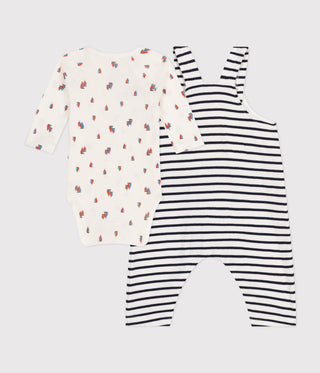 BABY BOY'S ORGANIC COTTON DUNGAREES AND BODYSUIT 2-PC SET