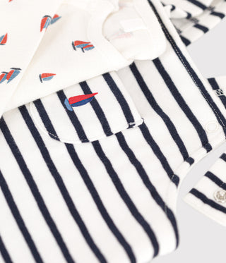 BABY BOY'S ORGANIC COTTON DUNGAREES AND BODYSUIT 2-PC SET