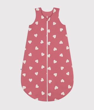 NEWBORN BABY GIRL'S COTTON SLEEPING BAG - ICONIC HEART PRINT
