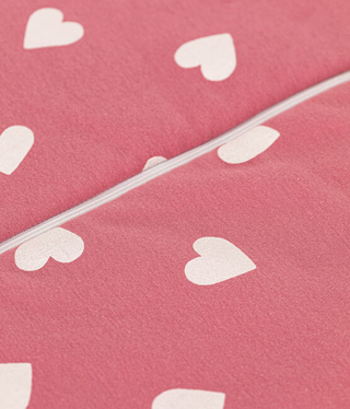 NEWBORN BABY GIRL'S COTTON SLEEPING BAG - ICONIC HEART PRINT