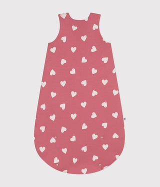 NEWBORN BABY GIRL'S COTTON SLEEPING BAG - ICONIC HEART PRINT