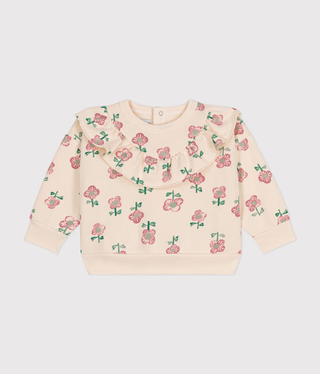 BABY GIRL'S ORGANIC COTTON FLEECE SWEATSHIRT